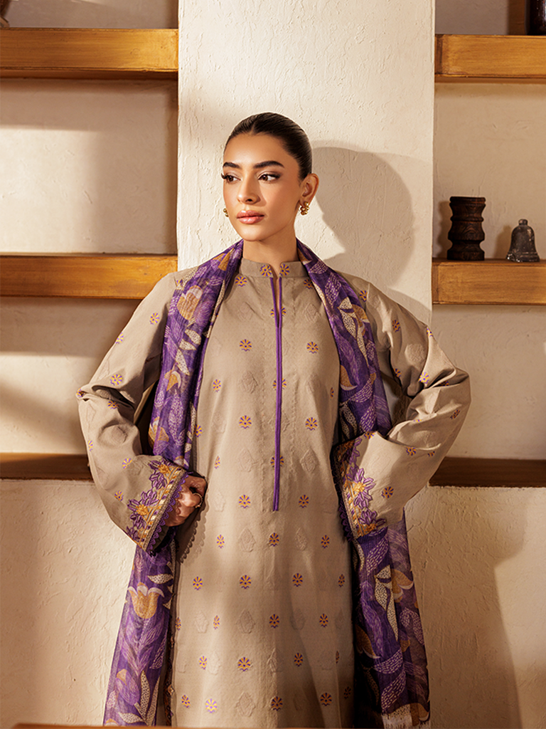 RajBari Amari Embroidered Lawn Jacquard Unstitched 3Pc Suit D-07