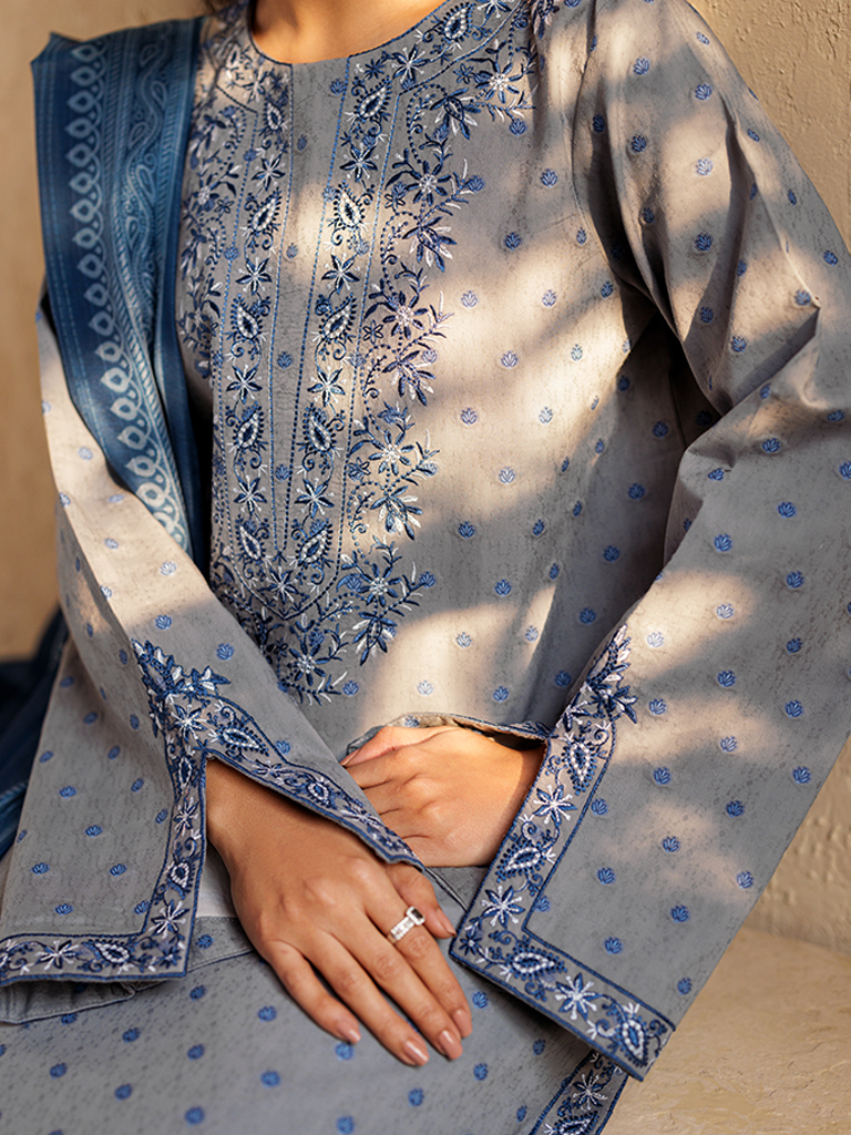 RajBari Amari Embroidered Lawn Jacquard Unstitched 3Pc Suit D-09