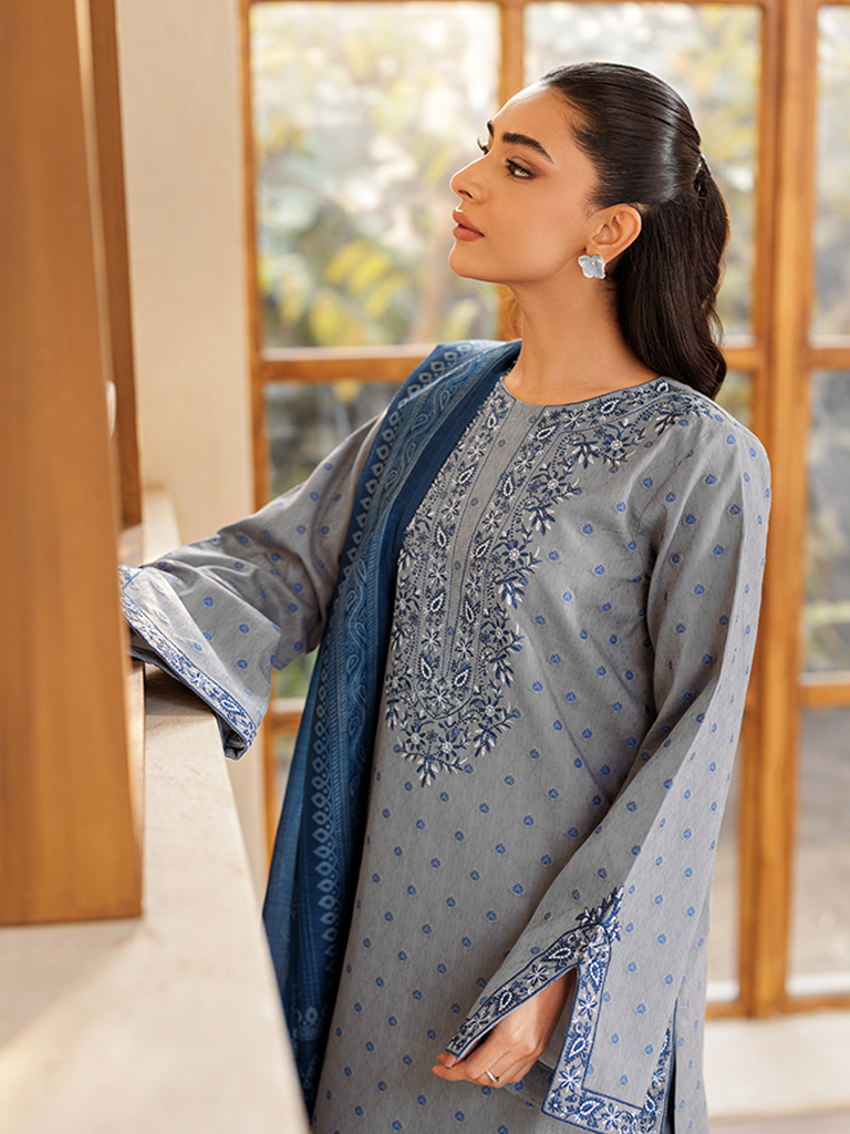 RajBari Amari Embroidered Lawn Jacquard Unstitched 3Pc Suit D-09