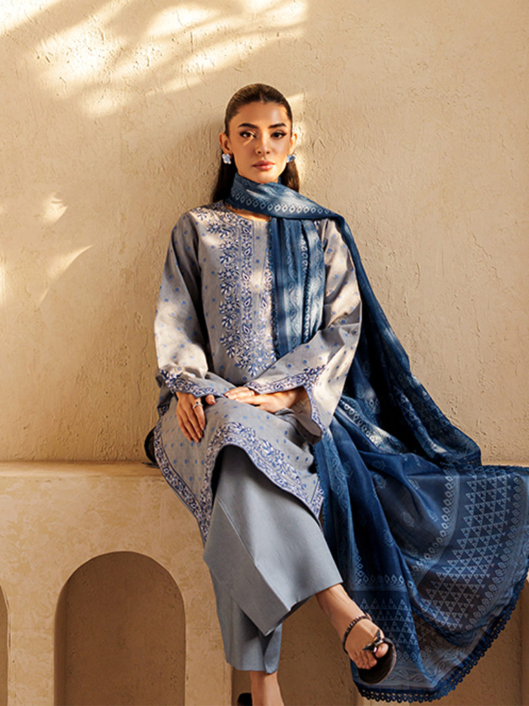 RajBari Amari Embroidered Lawn Jacquard Unstitched 3Pc Suit D-09