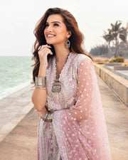 Faiza Saqlain Zinnia Embroidered Luxury Lawn Unstitched 3Pc Suit - Amaryllis