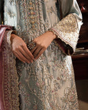 Mushq Sunehri Ramsha Edit Zari Silk Stitched 3Pc Suit - Amaya