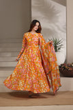 Feathers Premium Printed Lawn Unstitched 3Pc Suit Amber Dust-FT663