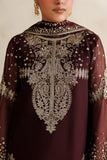 Farasha Luxury Formal Embroidered Chiffon Unstitched 3Pc Suit - Amber Muse