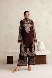 Farasha Luxury Formal Embroidered Chiffon Unstitched 3Pc Suit - Amber Muse