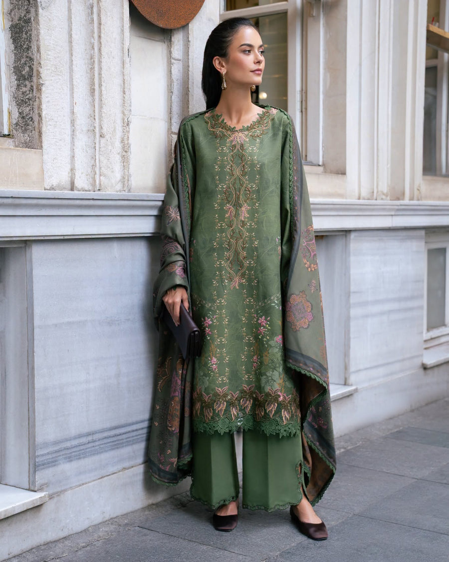 Meet Me In Istanbul by Rang Rasiya Unstitched Khaddar 3Pc Suit - AMBER