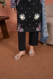 Feathers Premium Embroidered Lawn Unstitched 3Pc Suit - Amethyst Noir