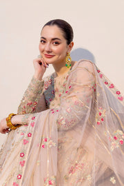 Noor by Azzal Embroidered Net Unstitched 3Pc Suit D-01 Amira