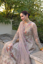 Noor by Azzal Embroidered Net Unstitched 3Pc Suit D-01 Amira