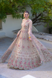 Noor by Azzal Embroidered Net Unstitched 3Pc Suit D-01 Amira