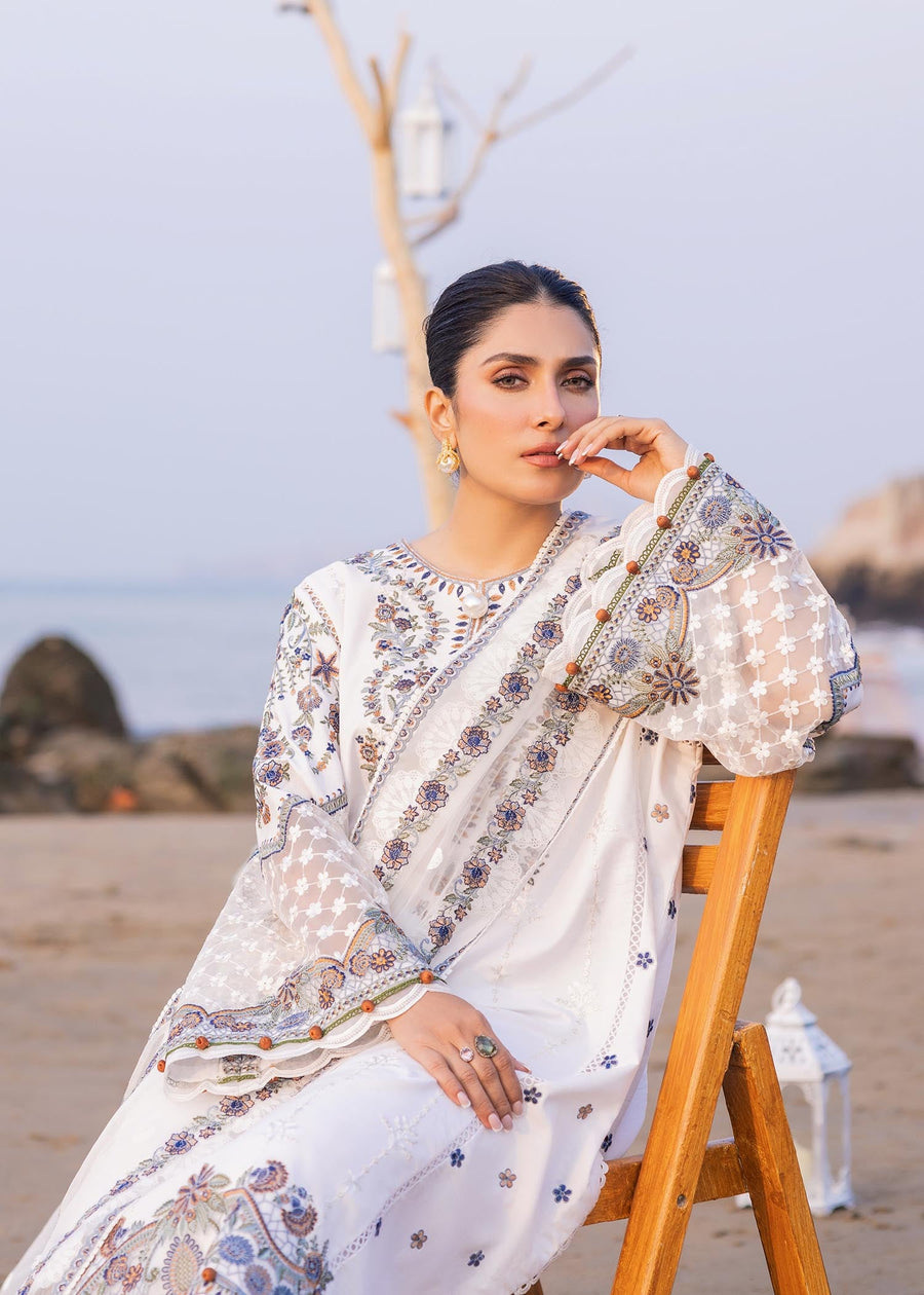 Siraa by Sadaf Fawad Khan Embroidered Lawn Unstitched 3Pc Suit - Amira (A)