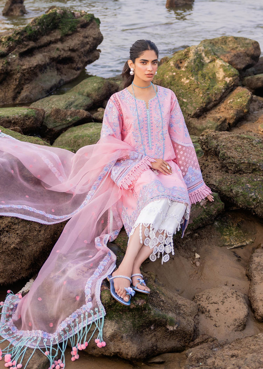 Siraa by Sadaf Fawad Khan Embroidered Lawn Unstitched 3Pc Suit - Amira (B)
