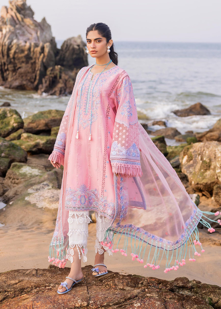 Siraa by Sadaf Fawad Khan Embroidered Lawn Unstitched 3Pc Suit - Amira (B)