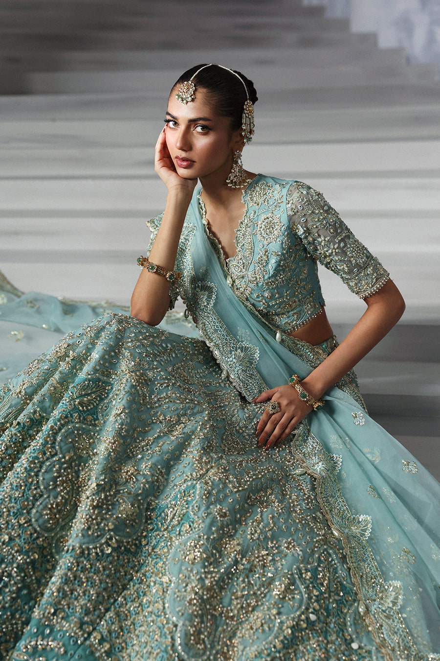 Afrozeh Embroidered Luxury Bridal Organza Unstitched 3Pc Suit AFB-24-08 AMORE