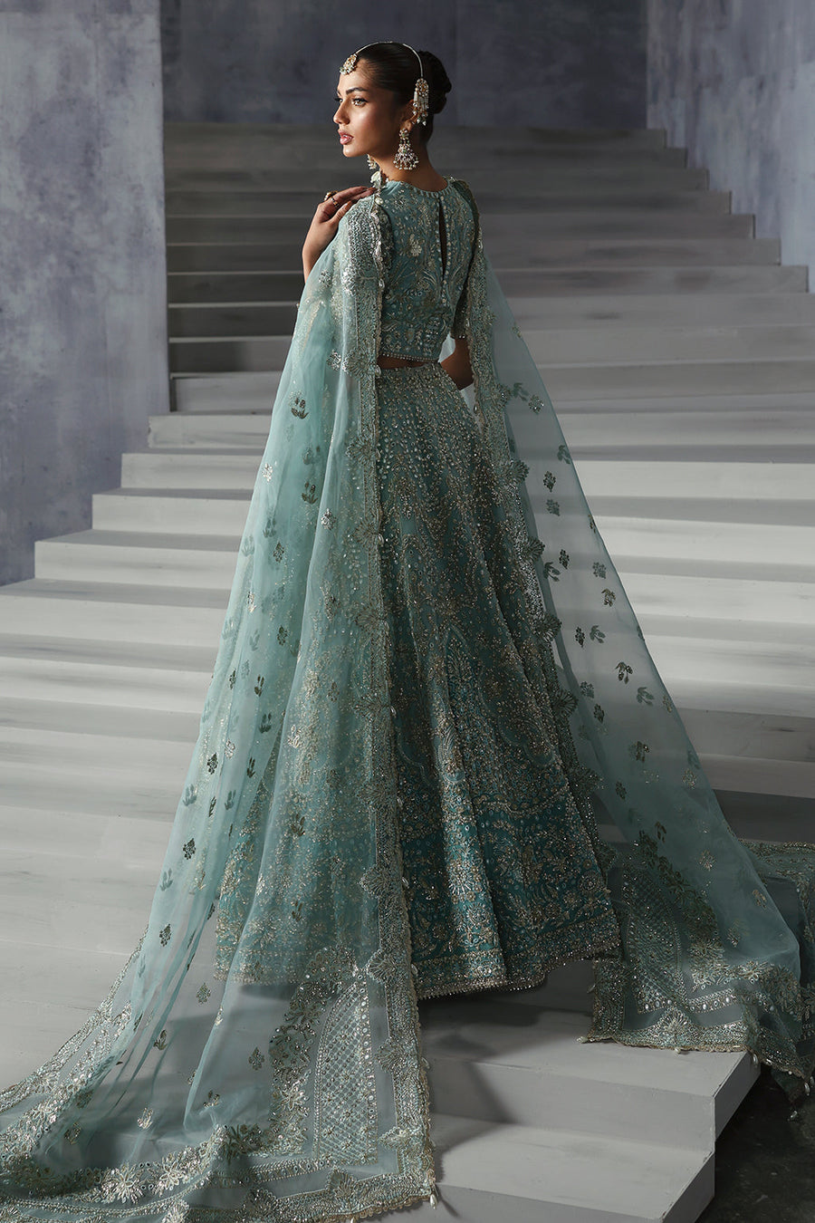 Afrozeh Embroidered Luxury Bridal Organza Unstitched 3Pc Suit AFB-24-08 AMORE