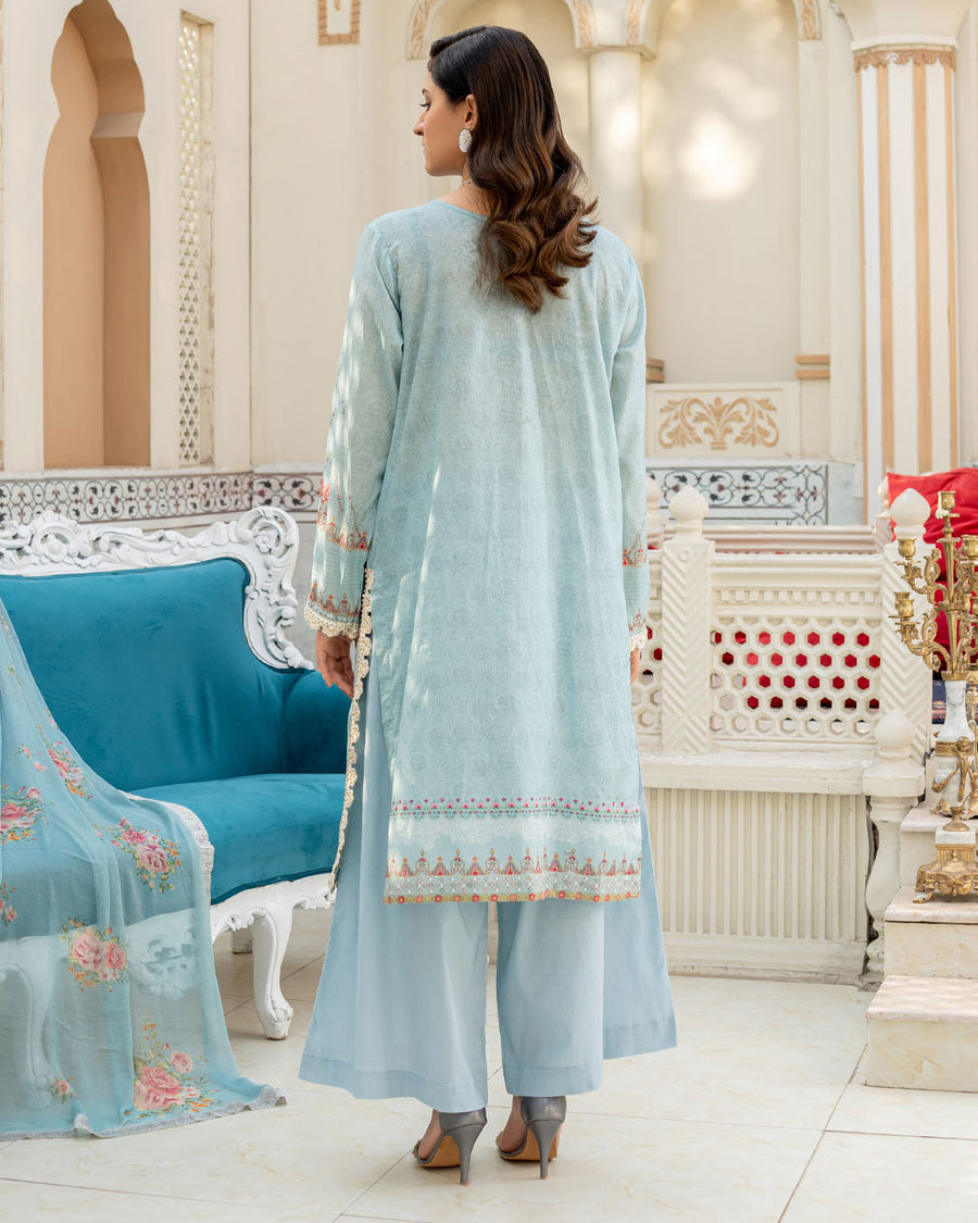 Gulnaar by Noorangi Unstitched Festive Embroidered Lawn 3Pc Suit - Anika
