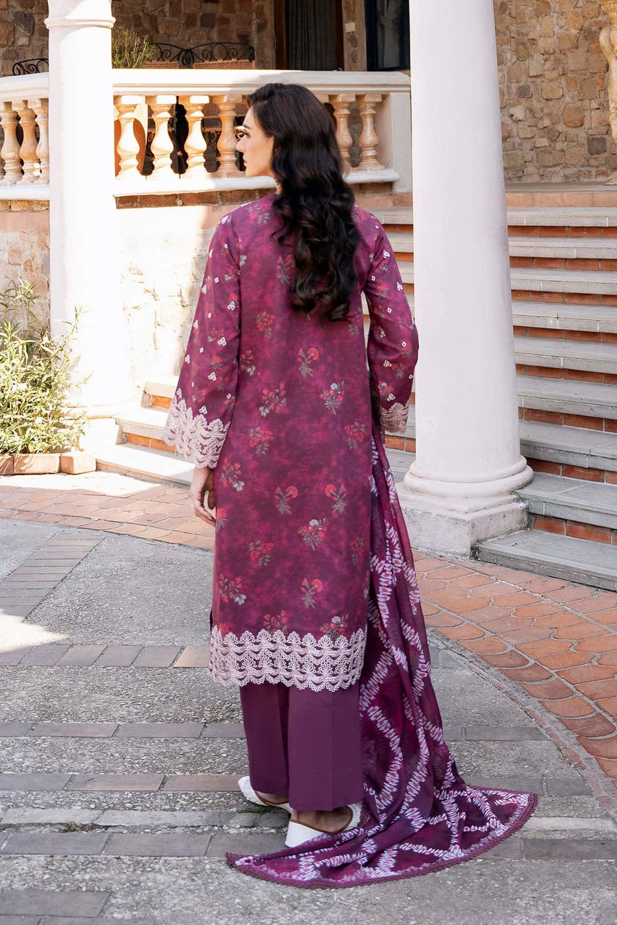 Afrozeh Damask The Holiday Unstitched Lawn 3Pc Suit AL-25-V2-06A ANISA