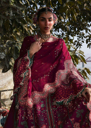 Hussain Rehar Kalabagh Unstitched Embroidered Lawn 3Pc Suit - Anjas