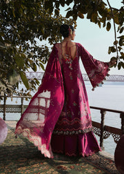 Hussain Rehar Kalabagh Unstitched Embroidered Lawn 3Pc Suit - Anjas