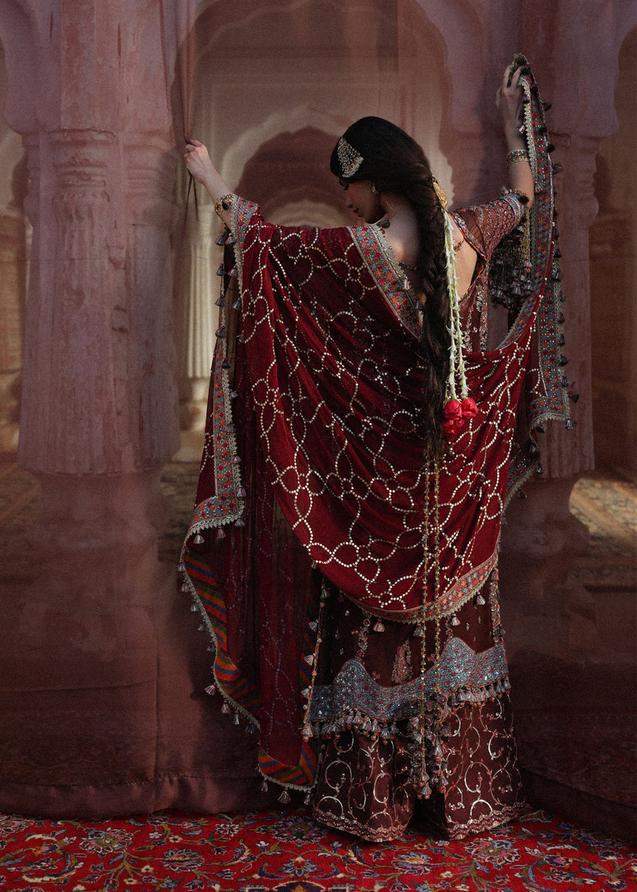 Hussain Rehar Festive Embroidered Chiffon Unstitched 3Pc Suit - Apsara