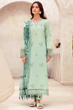 Farasha Summer Essentials Embroidered Lawn Unstitched 3Pc Suit - Aqua Cascade
