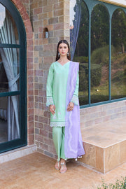 Farasha Sorine Summer Embroidered Lawn Unstitched 3Pc Suit - Aqua Cloud