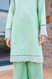 Farasha Sorine Summer Embroidered Lawn Unstitched 3Pc Suit - Aqua Cloud