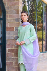Farasha Sorine Summer Embroidered Lawn Unstitched 3Pc Suit - Aqua Cloud