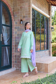 Farasha Sorine Summer Embroidered Lawn Unstitched 3Pc Suit - Aqua Cloud
