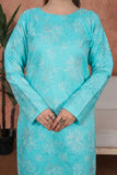 Feathers Premium Embroidered Lawn Unstitched 3Pc Suit - Aqua Lumière
