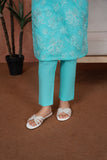 Feathers Premium Embroidered Lawn Unstitched 3Pc Suit - Aqua Lumière