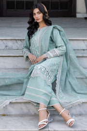 Farasha Summer Essentials Embroidered Lawn Unstitched 3Pc Suit - Aqua Pearl