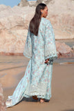 Afrozeh Summer Together Embroidered Lawn Unstitched 3Pc Suit - AQUAMARINE