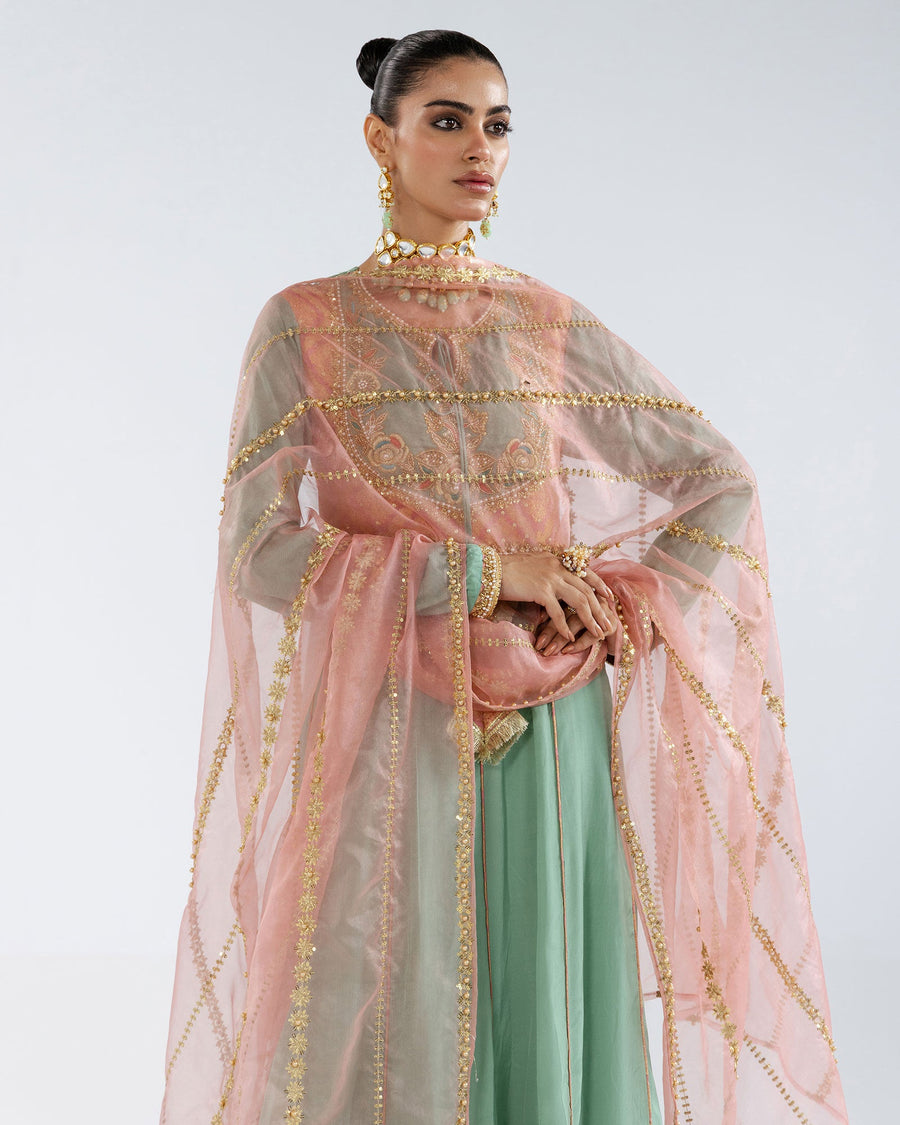 Zivah Apparel Elysian Luxury Pret 3Pc Suit ( Ready To Wear ) Aquamarine