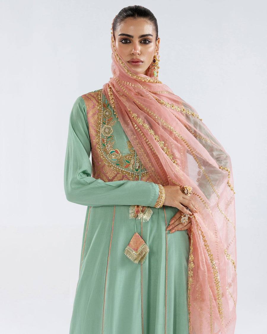 Zivah Apparel Elysian Luxury Pret 3Pc Suit ( Ready To Wear ) Aquamarine