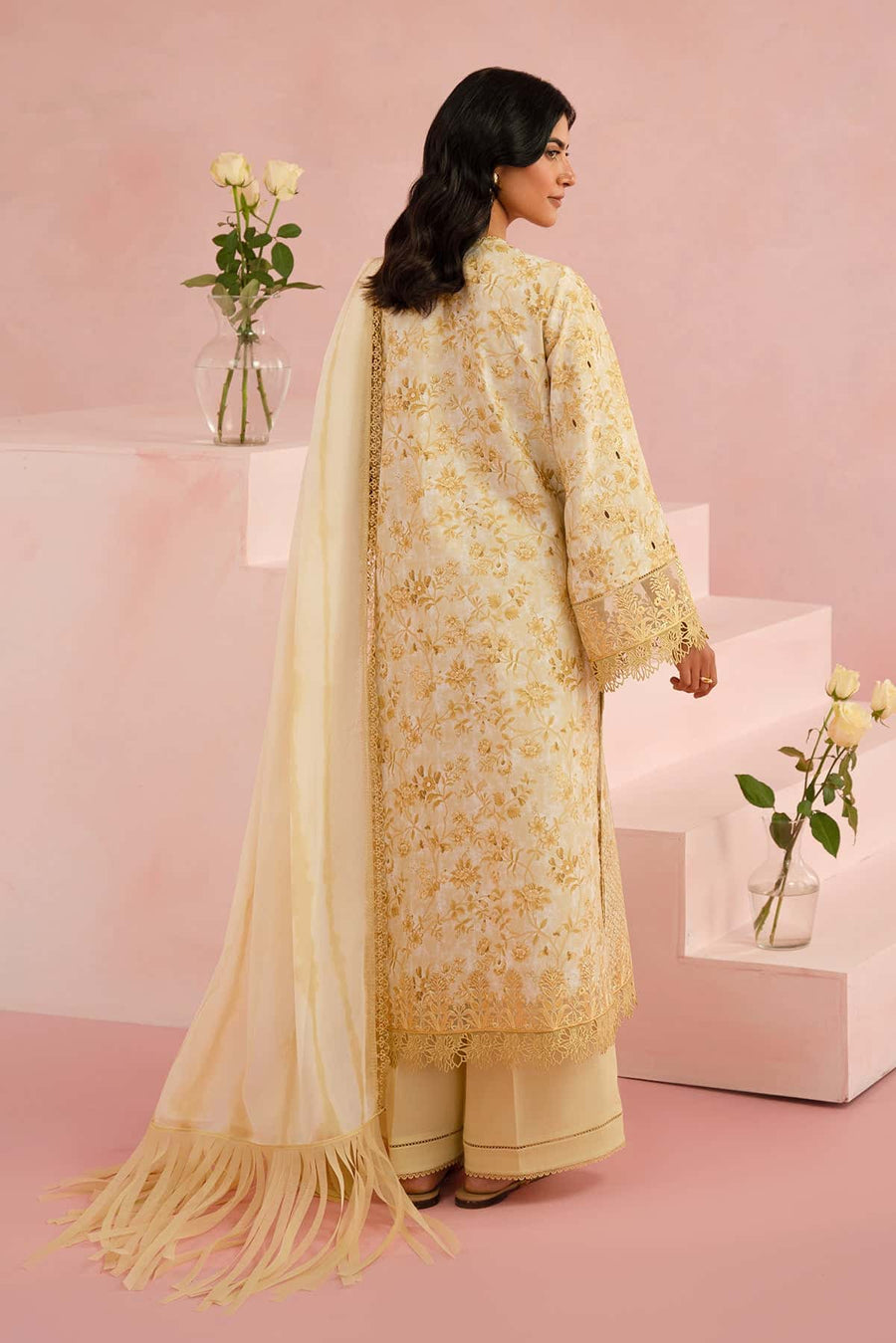 Afrozeh Floral Charm Embroidered Lawn Unstitched 3Pc Suit AL-25-V5-06 Arbor