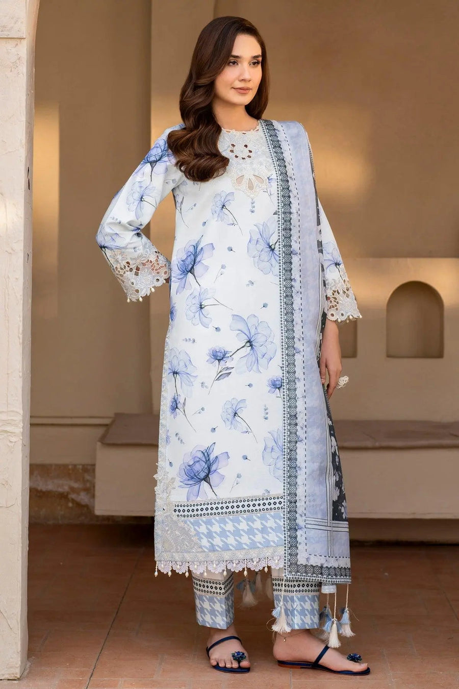 AF-EPL-7024-Arbor Embroidered Printed Lawn