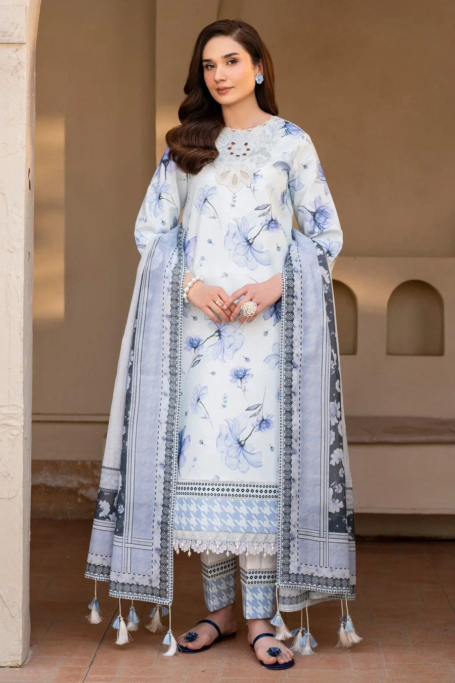 AF-EPL-7024-Arbor Embroidered Printed Lawn