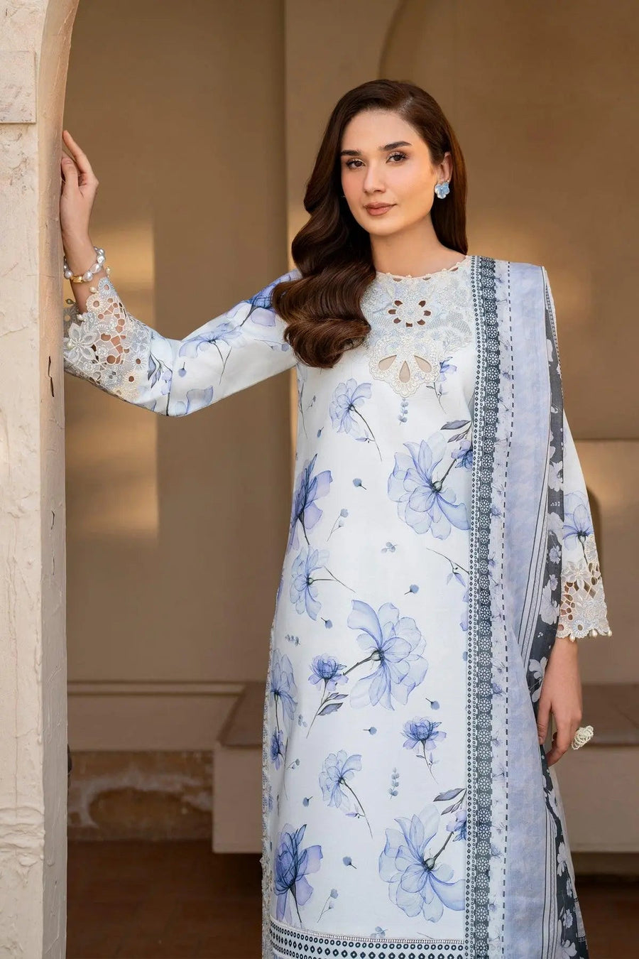 AF-EPL-7024-Arbor Embroidered Printed Lawn