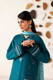 Farasha Summer Melody Embroidered Lawn Unstitched 3Pc Suit - Arctic Teal