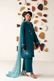 Farasha Summer Melody Embroidered Lawn Unstitched 3Pc Suit - Arctic Teal