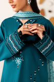 Farasha Summer Melody Embroidered Lawn Unstitched 3Pc Suit - Arctic Teal