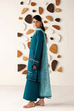 Farasha Summer Melody Embroidered Lawn Unstitched 3Pc Suit - Arctic Teal