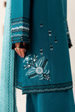 Farasha Summer Melody Embroidered Lawn Unstitched 3Pc Suit - Arctic Teal