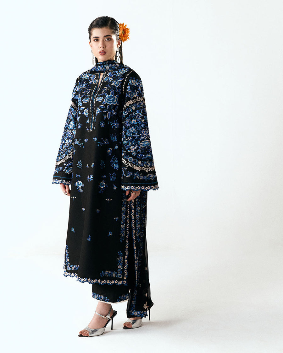 Jugnu Lahore Spring Summer Unstitched Embroidered Cotton 3Pc Suit - Ari
