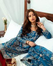 Nira by Faiza Saqlain Embroidered Raw Silk Unstitched 3Pc Suit - ARIYA