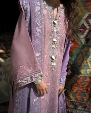 Hemline by Mushq Bukhara Embroidered Karandi Unstitched 3Pc Suit - Ark Reverie