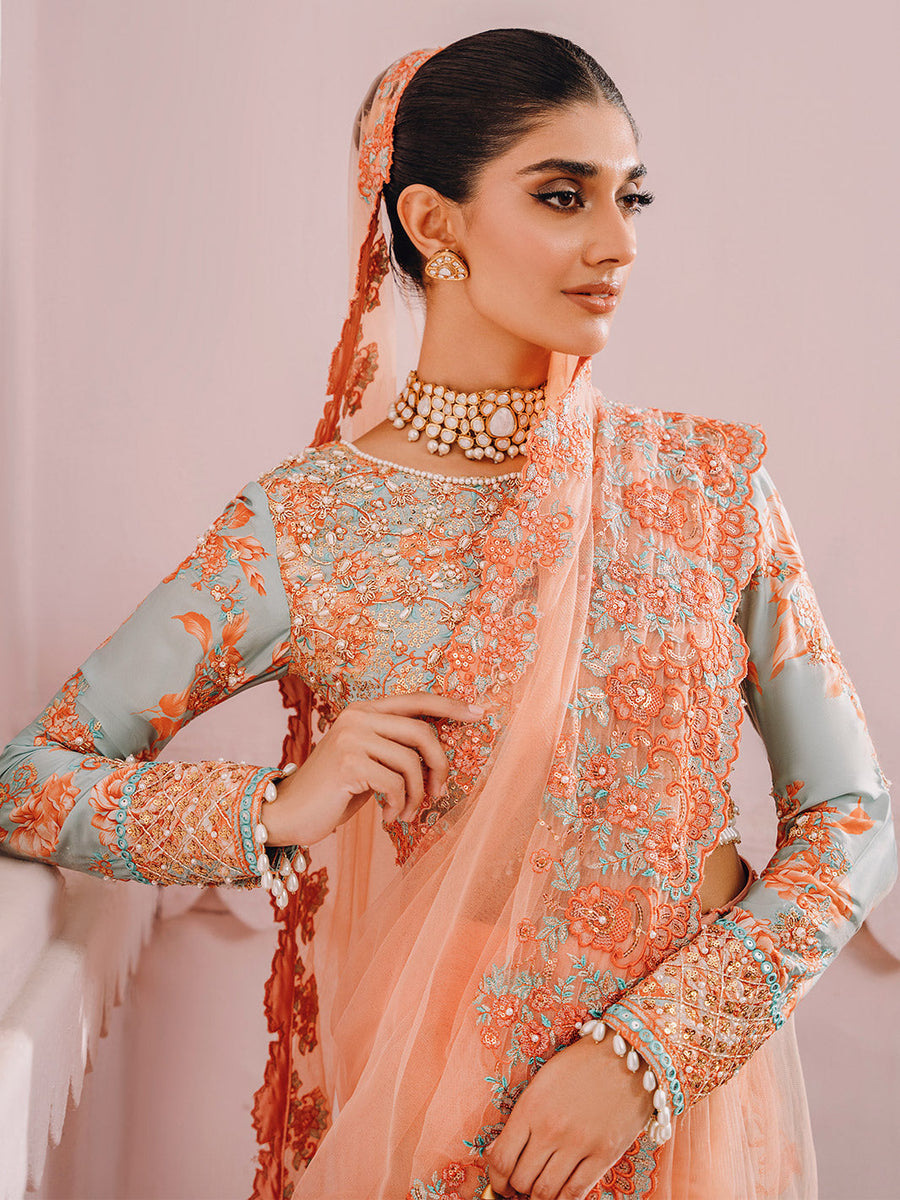 Faiza Faisal Heeriye Embroidered Polly Silk Unstitched Saree - Aroosa