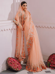 Faiza Faisal Heeriye Embroidered Polly Silk Unstitched Saree - Aroosa
