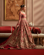 Zevk Mughal Raniya Unstitched Embroidered Net Dress - Jodha Begum